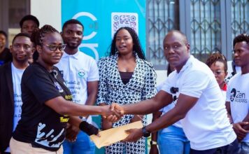 Photo: Zenriderrs donate to Korle-Bu on World Mental Health Day