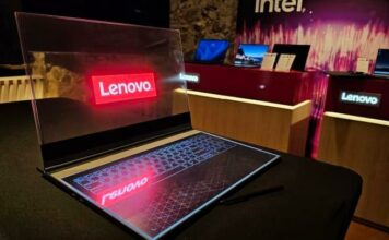 Lenovo showcases laptop with see-through screen