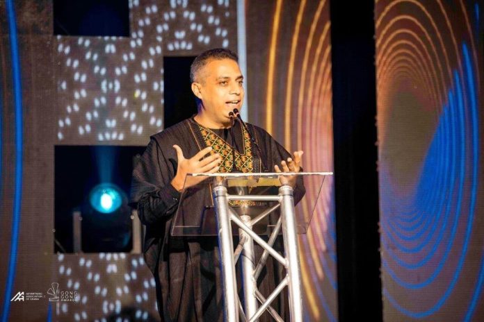 Ibrahim Misto, Chief Digital Officer of MTN Ghana speaking at the Gong Gong Awards
