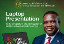 Sam Nartey George to present laptops to University of Ghana under One Million Coders Programme